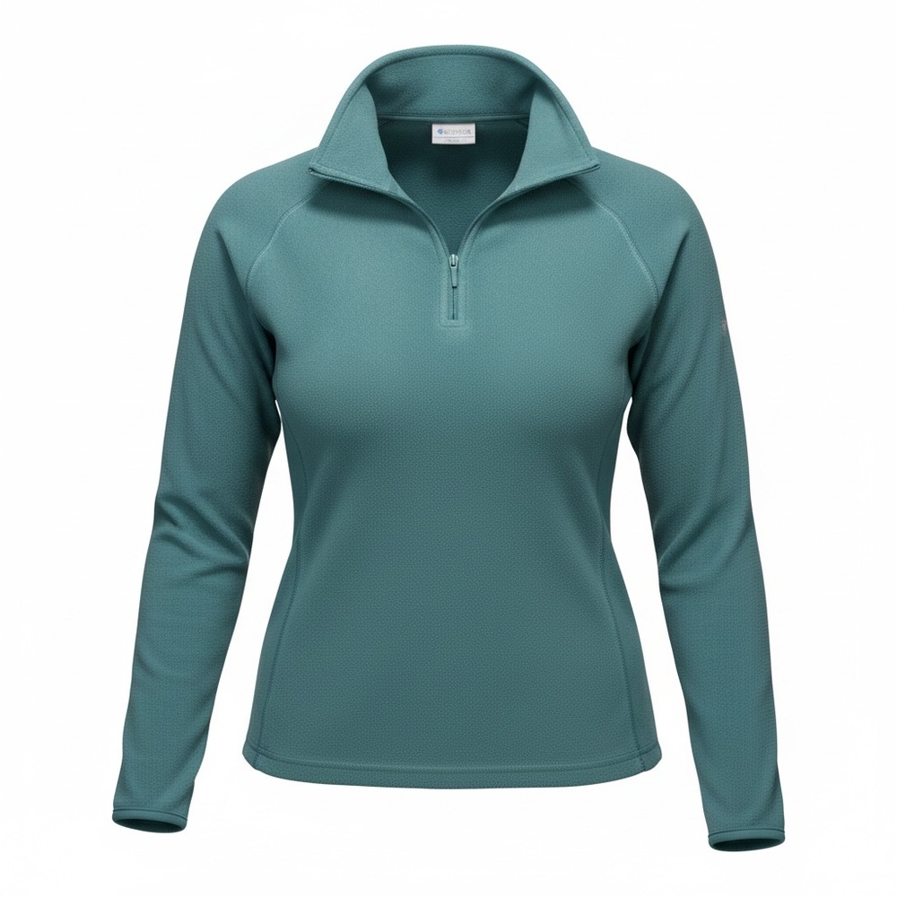 Columbia Women's Blue Long Sleeve soft fleece half zip Top